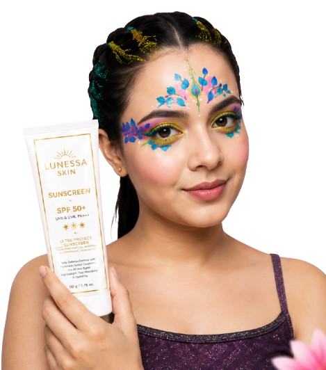 Lunessa Skin Model with Product
